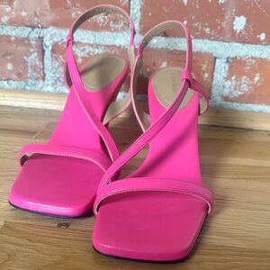 & Other Stories pink strapy wedges
